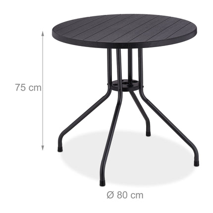 Garden table in black wood look