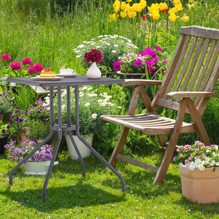 Garden table in gray rattan look