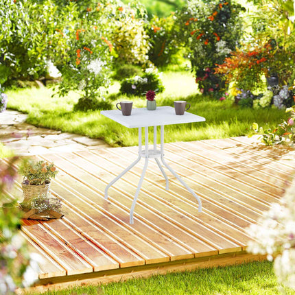 Garden table in white rattan look