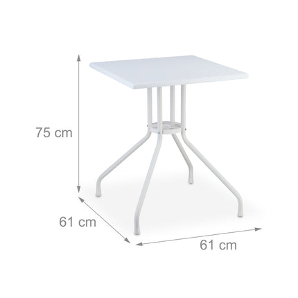 Garden table in white rattan look