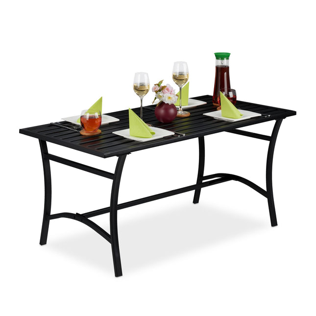 Garden table rectangular black