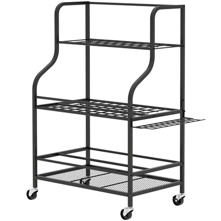 Garden tool rack with hooks - 3 levels, 40 kg load capacity