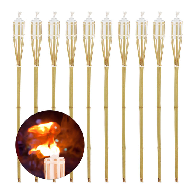 Garden torch bamboo set of 10