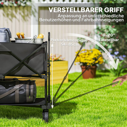 Garden trolley, 200 kg load capacity, foldable with wheels