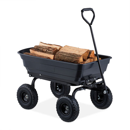 Garden trolley with tilt function