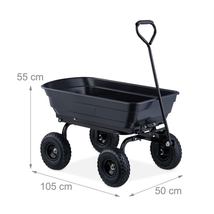 Garden trolley with tilt function