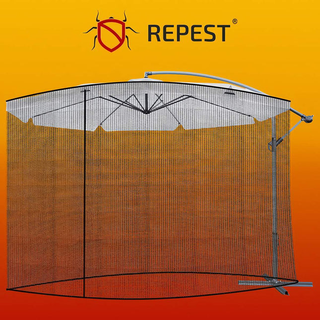 Garden umbrella mosquito net 3.5m - black