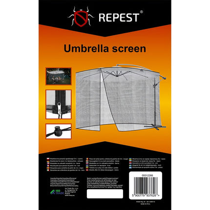 Garden umbrella mosquito net 3m - black