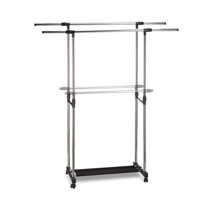 Garment Rack with 2 Rails on Wheels
