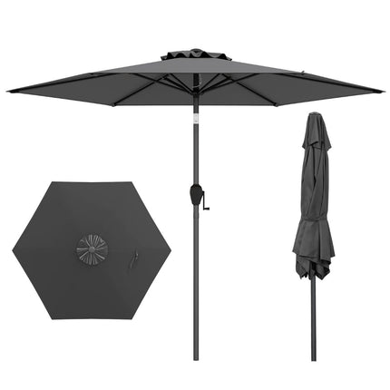 Garten-Terrassenschirm 230 cm, Kippbar, Grau