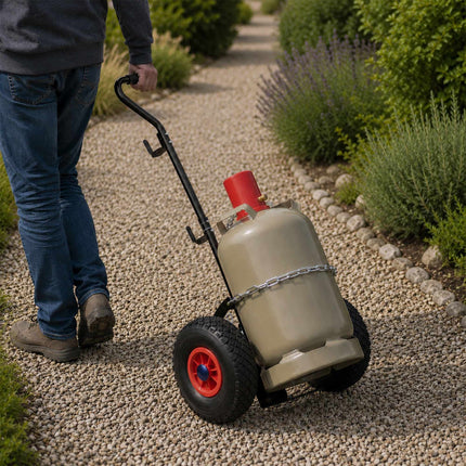 Gas Cylinder Trolley with Handle and Safety Chain
