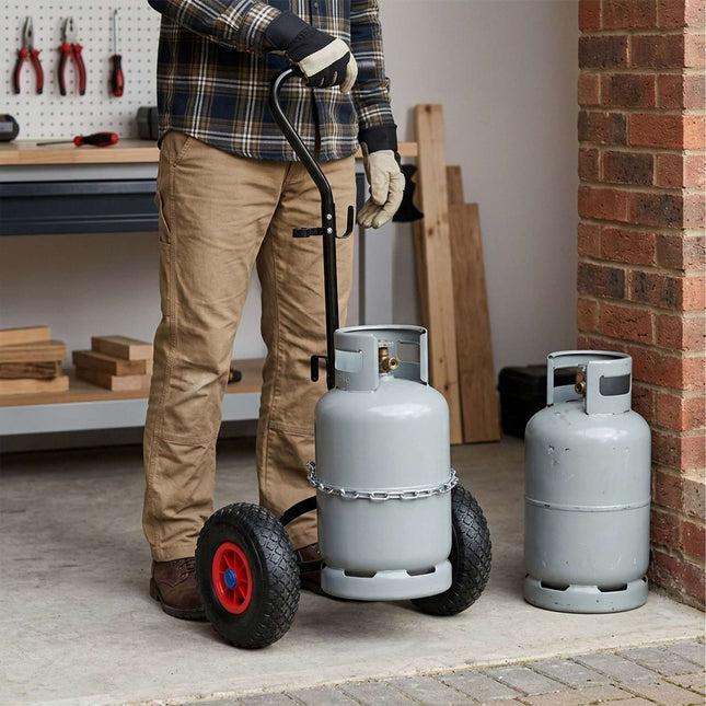 Gas Cylinder Trolley with Handle and Safety Chain