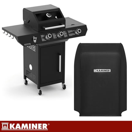 Gas Grill 10kW, Black, Stainless Steel, Rotisserie