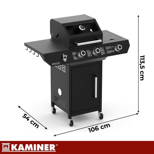 Gas Grill 10kW, Black, Stainless Steel, Rotisserie
