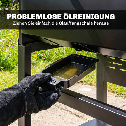 Gas Grill 9kW, 3 Burners, Stainless Steel, Foldable Shelves