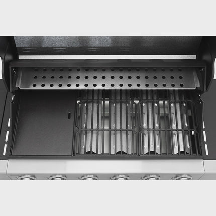 Gas Grill with 6 Burners, Side Burner, 78x38 cm Cooking Area