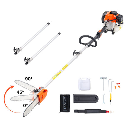 Gas Pole Saw 43cc 2-Stroke, 10 in Bar, 2.1–3.6 m