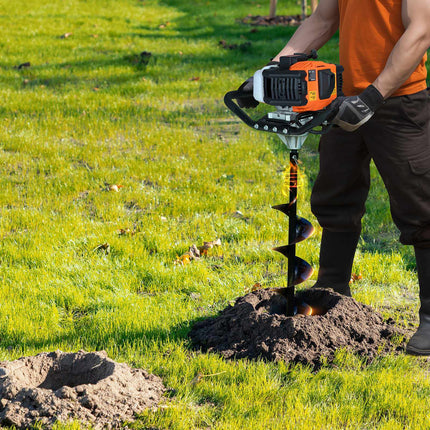 Gas-Powered Post Hole Digger, 52cc with 6 and 10 in Bits