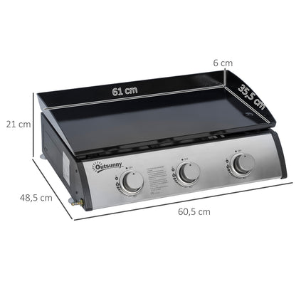 Gas grill with 3 stainless burners, pressure reducer