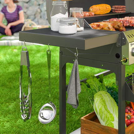 Stainless steel gas grill, 12KW, 4+1 burners, with thermometer