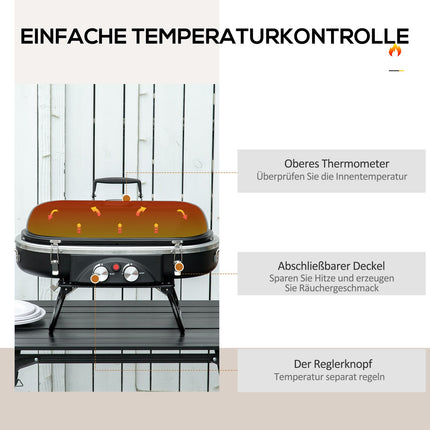 Gas grill 2.34 KW with thermometer and two burners