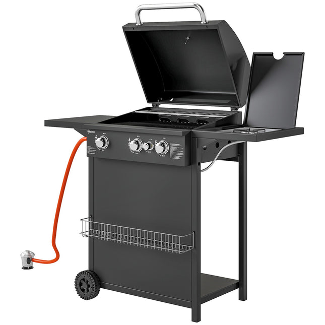 9.5 KW gas barbecue trailer with 4 burners and side stove