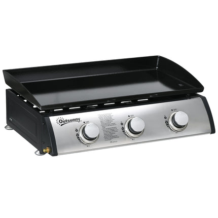 Gas grill with 3 burners, stainless steel for the garden