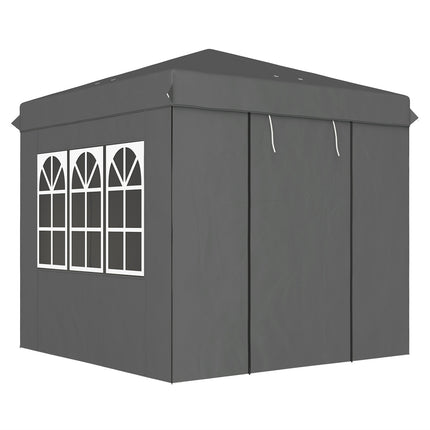 Pop-Up Gazebo 2.5x2.5m, water-resistant, UV50+, dark grey
