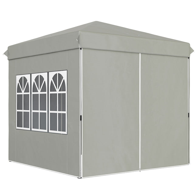 Pop-Up Gazebo 2.5 m, water-resistant, UV 50+, light grey