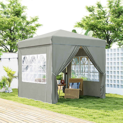 Pop-Up Gazebo 2.5 m, water-resistant, UV 50+, light grey