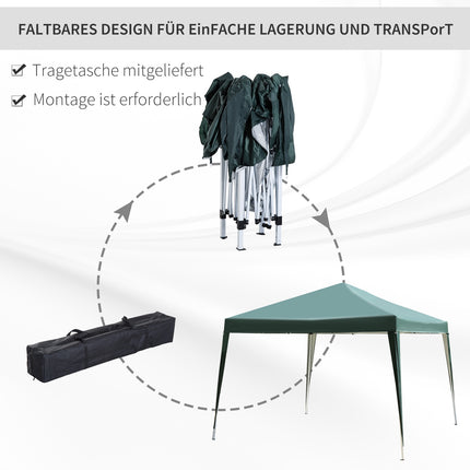 Pop-Up Gazebo 2.95x2.95M, UV-resistant collapsible steel frame