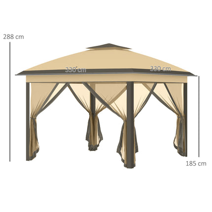 Pop-Up water-repellent gazebo, 3.3x3.3m, UV protection