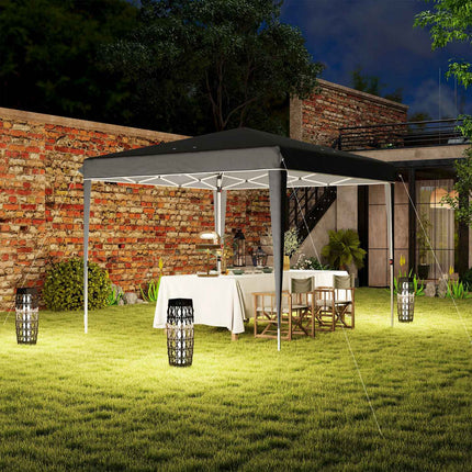 3x3m Dark Gray Water Repellent Pop-Up Gazebo, UV 50+