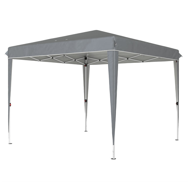 Paviljoen 3x3m, waterafstotend, stabiel, winterbestendig vouwpaviljoen, UV-bescherming 50+, opvouwbare partytent, tuintent met tas, tuinpaviljoen voor op de camping, tuin, lichtgrijs