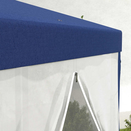 Hexagonal 4x3m gazebo, water-repellent, mosquito net