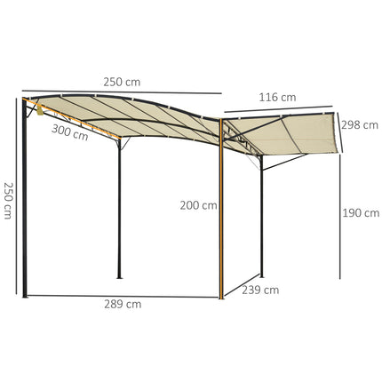 Garden gazebo with UV protection, steel & polyester 3x2.5m