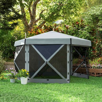 Hexagonal pop-up gazebo, 3.6x3m, UV30+ waterproof tent