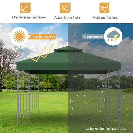 Gazebo Replacement Canopy 3 x 3 m, Double-Tier, Polyester