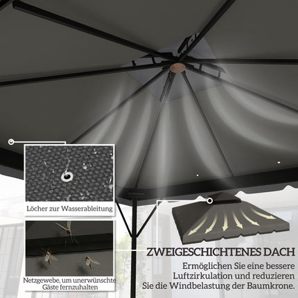 Gazebo Replacement Canopy, 3x3m, Dual-Tier, UPF 30+