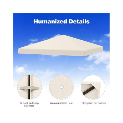Gazebo Replacement Canopy Top Cover 3 x 3 m, Beige, Vented Roof