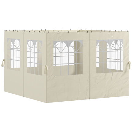 Gazebo Side Panels, 4 Pack, 3x3m, Cream, UV & Water Resistant