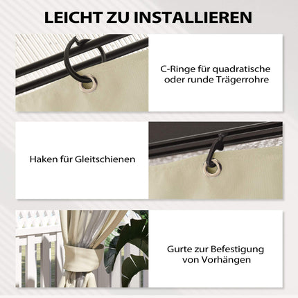 Gazebo Side Panels, 4 Pack, 3x3m, Cream, UV & Water Resistant