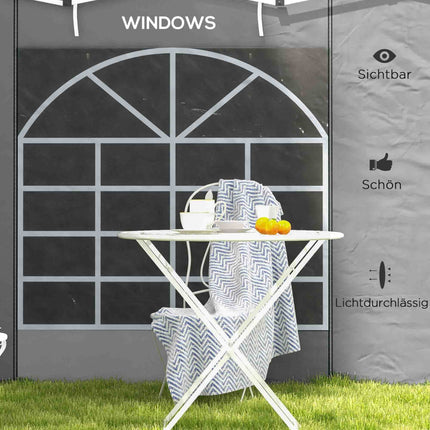 Gazebo Side Panels Set for 3x3m or 3x6m, Light Grey