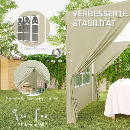 Pop-Up Gazebo 2.5x2.5m UV 50+ water repellent cream