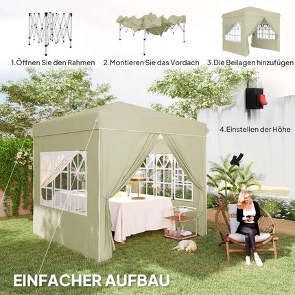 Pop-Up Gazebo 2.5x2.5m UV 50+ water repellent cream