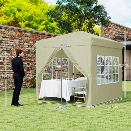 Pop-Up Gazebo 2.5x2.5m UV 50+ water repellent cream