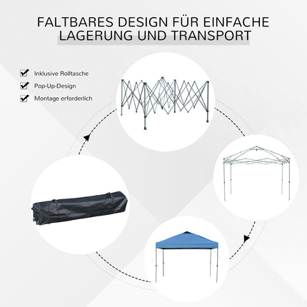 Pop-up folding gazebo 3x3m, Waterproof, Winterproof, Blue