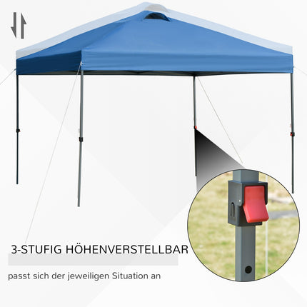 Pop-up folding gazebo 3x3m, Waterproof, Winterproof, Blue