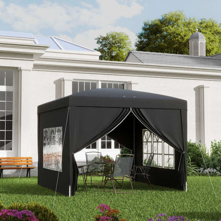 Pop-Up Gazebo 3x3m, Water-repellent, UV 50+, Black