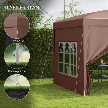 Pop-Up Gazebo 3x3m, UV protection, Water-repellent, Stable